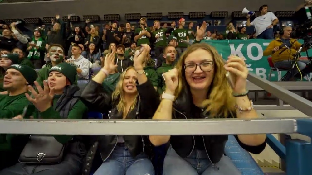 Zelený kotel fanoušků VŠB-TUO, derby 2024